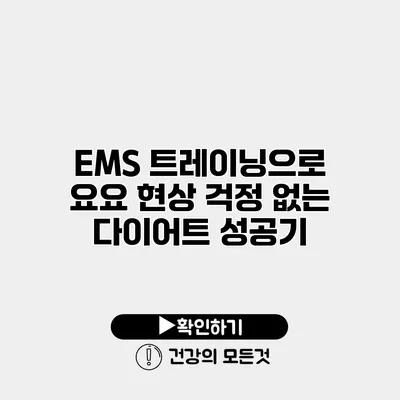EMS 트레이닝으로 요요 현상 걱정 없는 다이어트 성공기