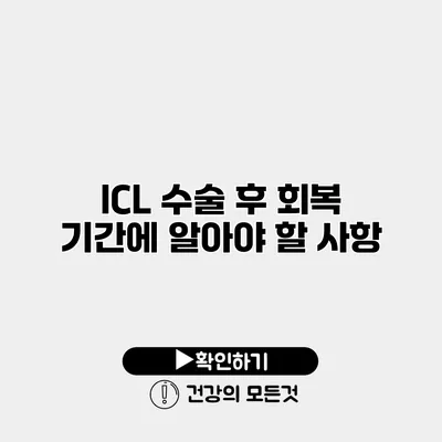 ICL 수술 후 회복 기간에 알아야 할 사항