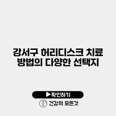 강서구 허리디스크 치료 방법의 다양한 선택지