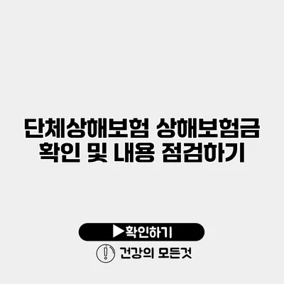 단체상해보험 상해보험금 확인 및 내용 점검하기