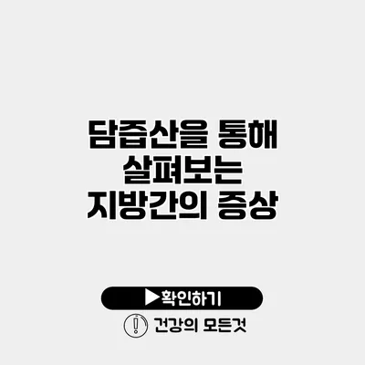 담즙산을 통해 살펴보는 지방간의 증상