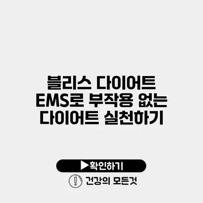 블리스 다이어트 EMS로 부작용 없는 다이어트 실천하기