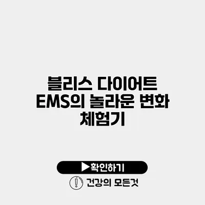 블리스 다이어트 EMS의 놀라운 변화 체험기