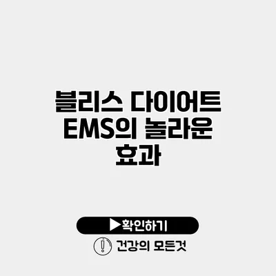 블리스 다이어트 EMS의 놀라운 효과