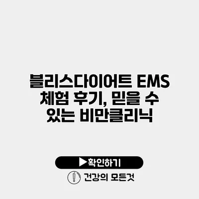 블리스다이어트 EMS 체험 후기, 믿을 수 있는 비만클리닉