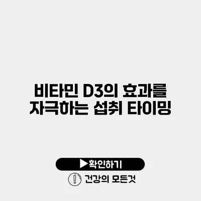 비타민 D3의 효과를 자극하는 섭취 타이밍