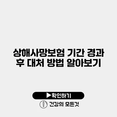상해사망보험 기간 경과 후 대처 방법 알아보기