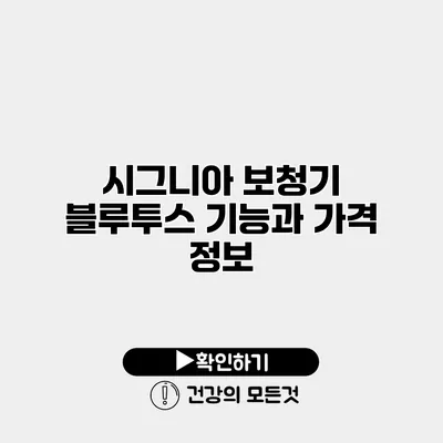 시그니아 보청기 블루투스 기능과 가격 정보