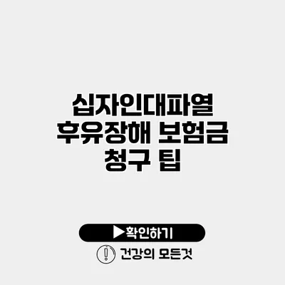 십자인대파열 후유장해 보험금 청구 팁