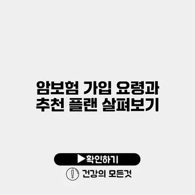 암보험 가입 요령과 추천 플랜 살펴보기