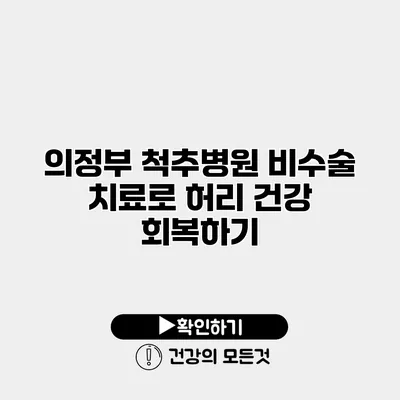 의정부 척추병원 비수술 치료로 허리 건강 회복하기