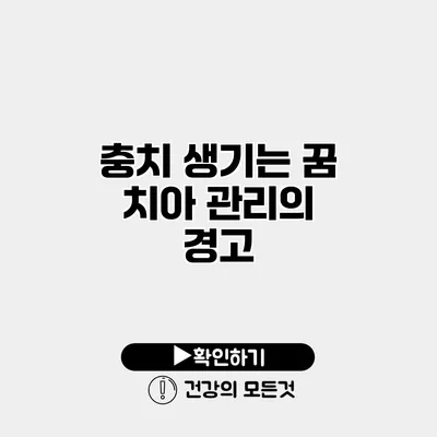 충치 생기는 꿈 치아 관리의 경고