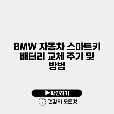 BMW 자동차 스마트키 배터리 교체 주기 및 방법
