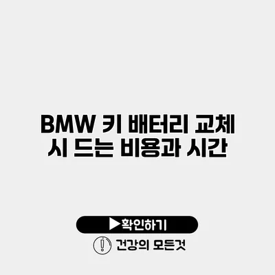 BMW 키 배터리 교체 시 드는 비용과 시간