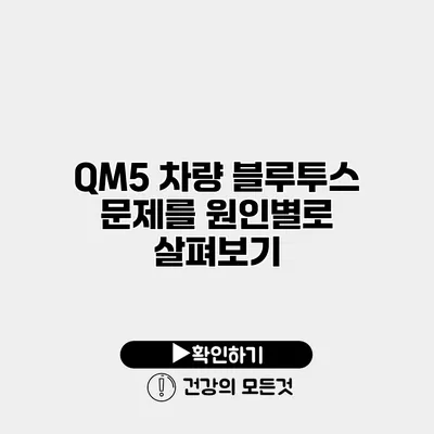 QM5 차량 블루투스 문제를 원인별로 살펴보기