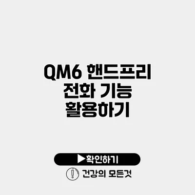 QM6 핸드프리 전화 기능 활용하기