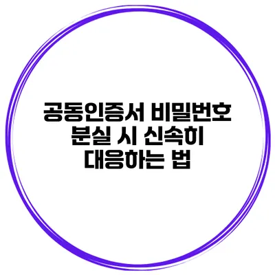 공동인증서 비밀번호 분실 시 신속히 대응하는 법