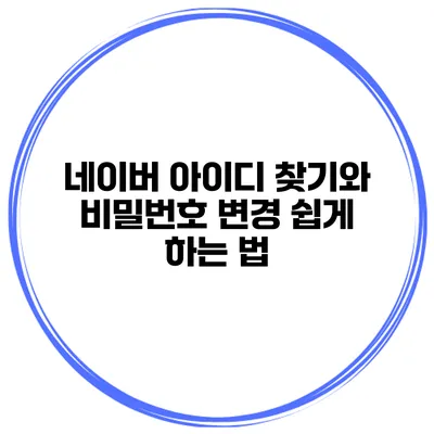 네이버 아이디 찾기와 비밀번호 변경 쉽게 하는 법