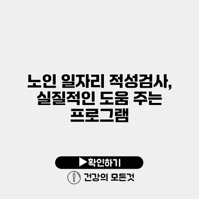노인 일자리 적성검사, 실질적인 도움 주는 프로그램