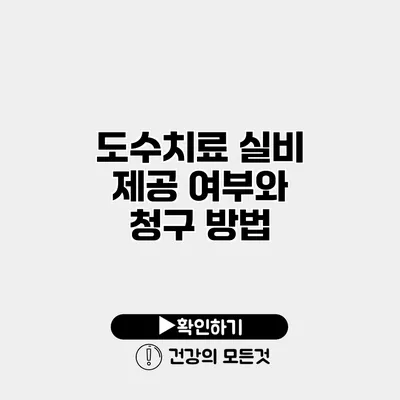 도수치료 실비 제공 여부와 청구 방법