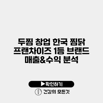 두찜 창업 한국 찜닭 프랜차이즈 1등 브랜드 매출&수익 분석