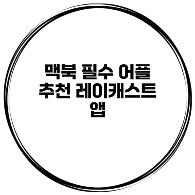 맥북 필수 어플 추천 레이캐스트 앱