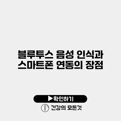 블루투스 음성 인식과 스마트폰 연동의 장점