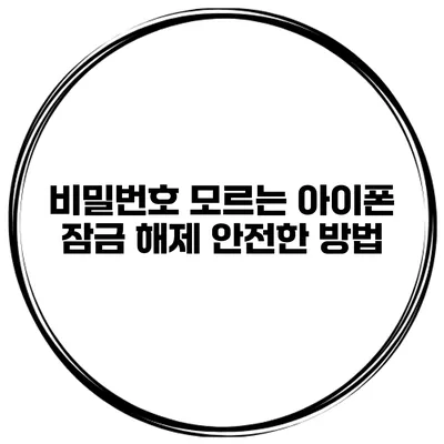 비밀번호 모르는 아이폰 잠금 해제 안전한 방법