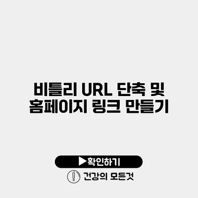 비틀리 URL 단축 및 홈페이지 링크 만들기