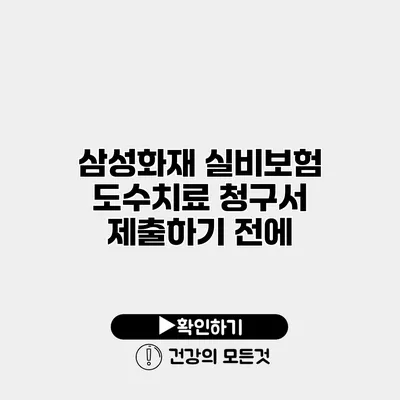 삼성화재 실비보험 도수치료 청구서 제출하기 전에