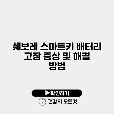 쉐보레 스마트키 배터리 고장 증상 및 해결 방법
