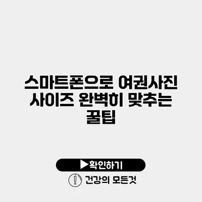 스마트폰으로 여권사진 사이즈 완벽히 맞추는 꿀팁
