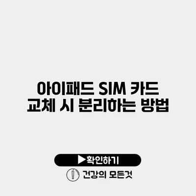 아이패드 SIM 카드 교체 시 분리하는 방법