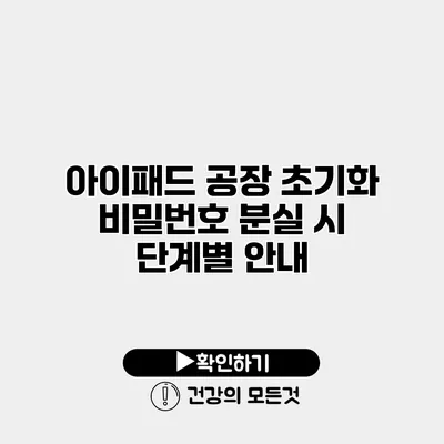 아이패드 공장 초기화 비밀번호 분실 시 단계별 안내
