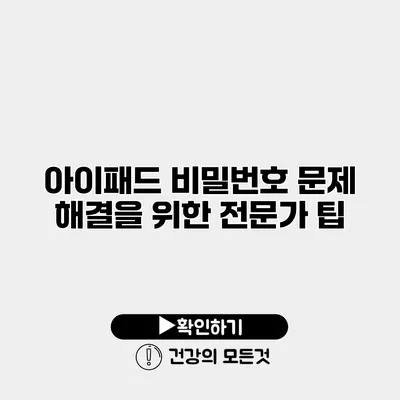 아이패드 비밀번호 문제 해결을 위한 전문가 팁