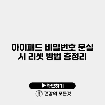 아이패드 비밀번호 분실 시 리셋 방법 총정리
