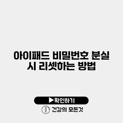 아이패드 비밀번호 분실 시 리셋하는 방법