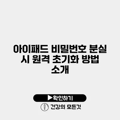 아이패드 비밀번호 분실 시 원격 초기화 방법 소개