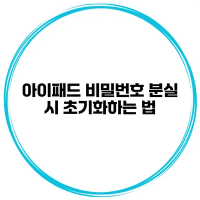 아이패드 비밀번호 분실 시 초기화하는 법