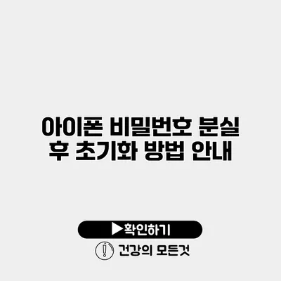 아이폰 비밀번호 분실 후 초기화 방법 안내