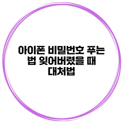 아이폰 비밀번호 푸는 법 잊어버렸을 때 대처법