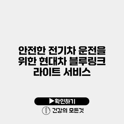 안전한 전기차 운전을 위한 현대차 블루링크 라이트 서비스