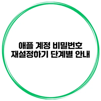 애플 계정 비밀번호 재설정하기 단계별 안내