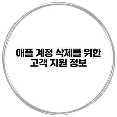 애플 계정 삭제를 위한 고객 지원 정보
