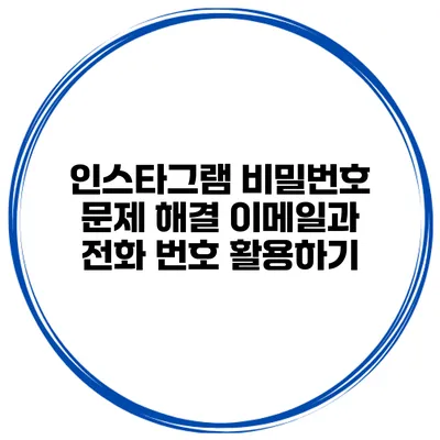 인스타그램 비밀번호 문제 해결 이메일과 전화 번호 활용하기
