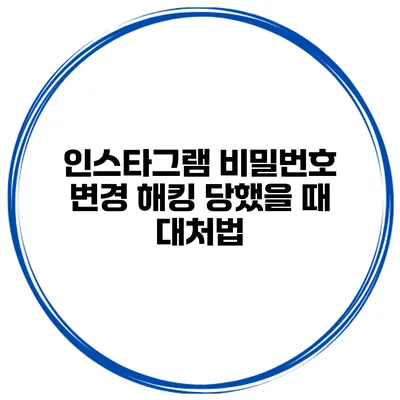 인스타그램 비밀번호 변경 해킹 당했을 때 대처법