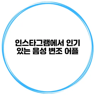 인스타그램에서 인기 있는 음성 변조 어플