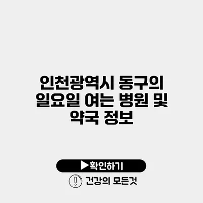 인천광역시 동구의 일요일 여는 병원 및 약국 정보