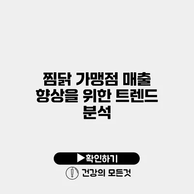 찜닭 가맹점 매출 향상을 위한 트렌드 분석