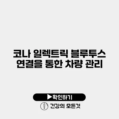 코나 일렉트릭 블루투스 연결을 통한 차량 관리